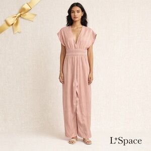 L*Space Anthropologie Pink Viscose Jumpsuit Size Small